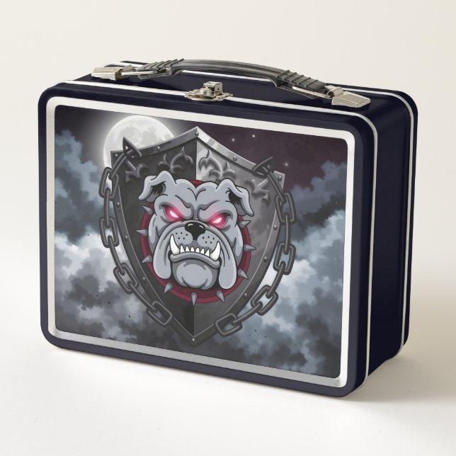 Gothic Bulldog Metall Brotdose (Vorderseite)