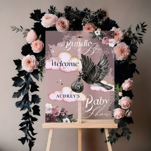 Gothic Bundle of Boo Raven Baby Shower Willkommen Acrylschild