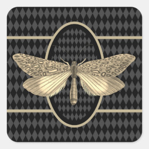Gothic Butterfly Black Diamond Quadratischer Aufkleber