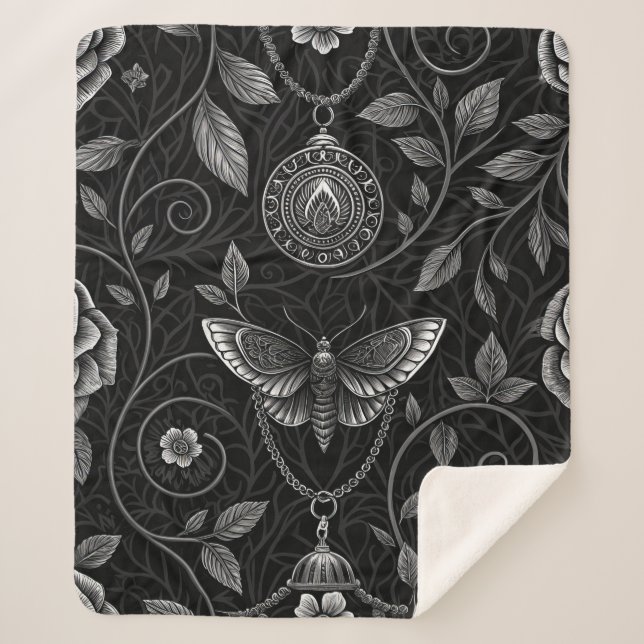 Gothic Butterfly Blumenmuster (3) Sherpadecke (Vorderseite)