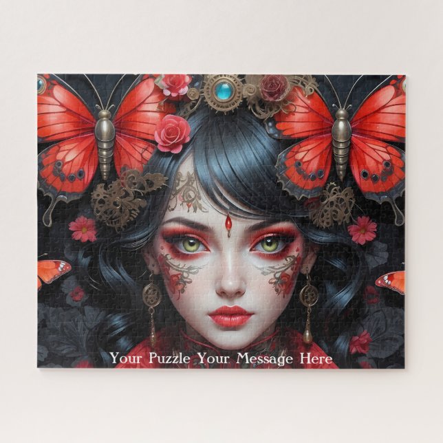 Gothic Butterfly Empress Mauve Splendor Puzzle (Horizontal)