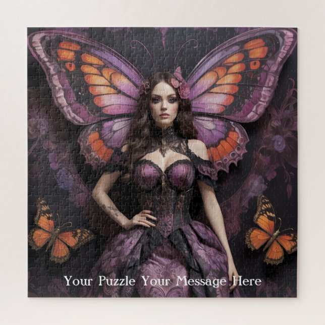 Gothic Butterfly Empress Mauve Splendor Puzzle (Vertikal)