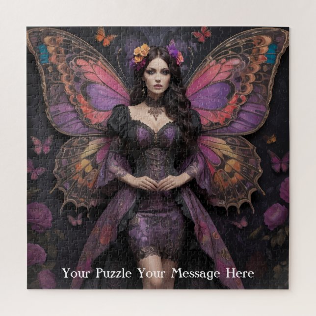 Gothic Butterfly Empress Mauve Splendor Puzzle (Vertikal)