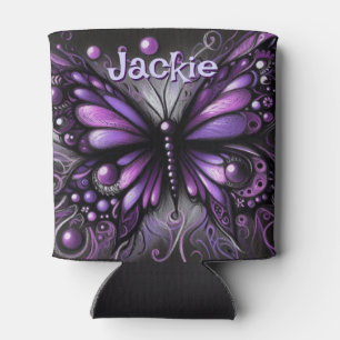 Gothic Butterfly Lila Black Personalisiert Dosenkühler