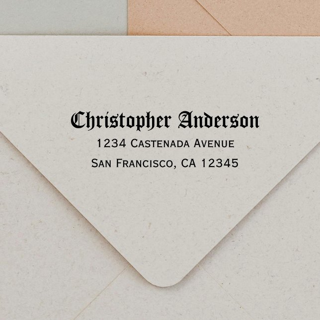 Gothic Calligraphy Script-Rücksendeadresse Permastempel (Von Creator hochgeladen)