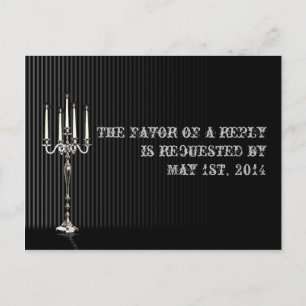 Gothic Candelabra auf Black Silver UAWG Postcard Einladungspostkarte