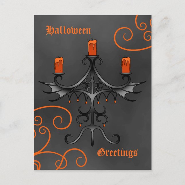 Gothic Candelabra Halloween Postkarte (Vorderseite)