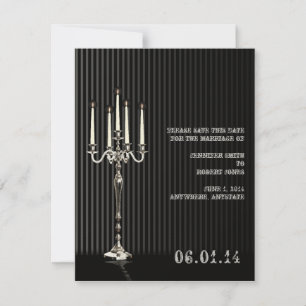Gothic Candelabra in Black Silver Save the Date