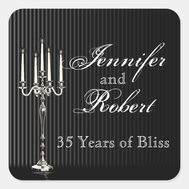 Gothic Candelabra Stripe Umschlag Aufkleber (Vorderseite)