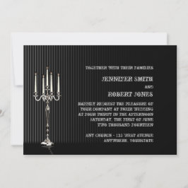 Gothic Candelabra Stripe Wedding Einladung
