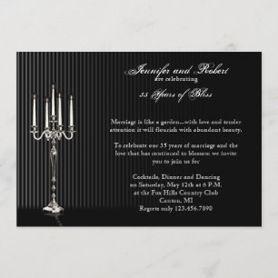 Gothic Candelabra Stripe Wedding Jubiläum Einladung