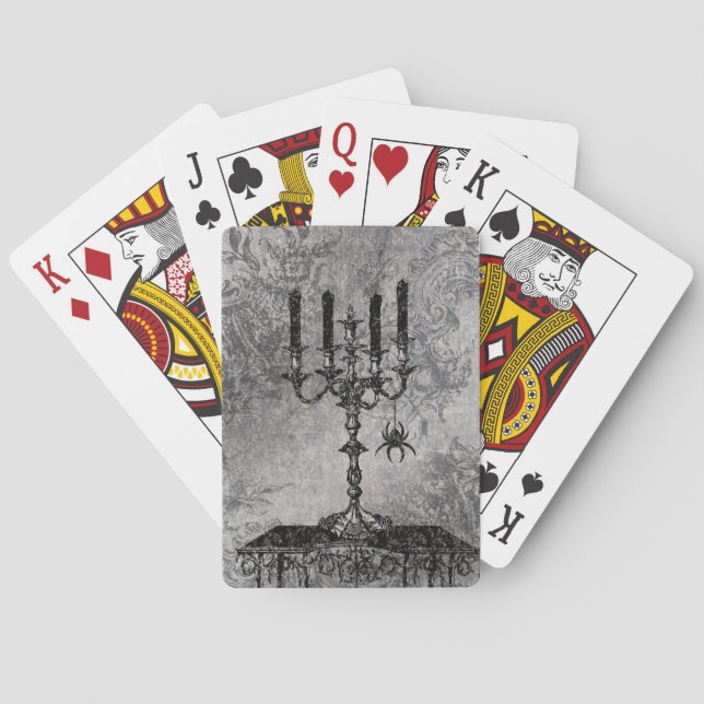 Gothic Candlestick mit Spider, Halloween Spielkarten (Rückseite)