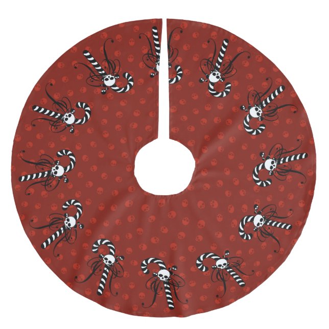 Gothic Candy Cane Polyester Weihnachtsbaumdecke (Vorderseite)