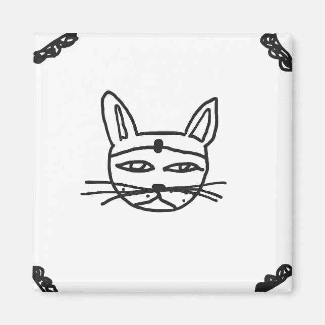 Gothic cat magnet (Vorne)