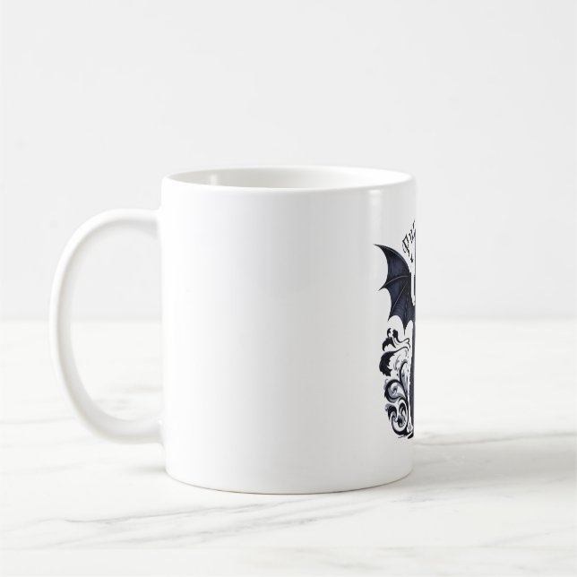 Gothic Cat mit Bat Wings Kaffeetasse (Links)
