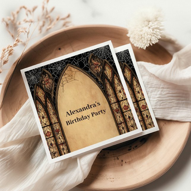 Gothic Cathedral Midnight Birthday Serviette (Von Creator hochgeladen)