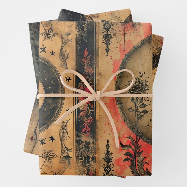 Gothic Celestial Altpapier Dekoupage Geschenkpapier Set (Beispiel)