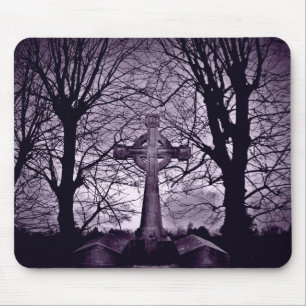 Gothic celtic cross Grabstein lila Mousepad