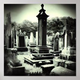 Gothic Cemetary Retro Fotografie Poster