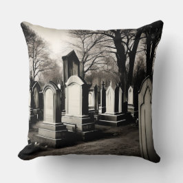 Gothic Cemetary Retro Style Foto Kissen