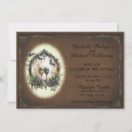 Gothic Champagne Dreams Wedding Einladung