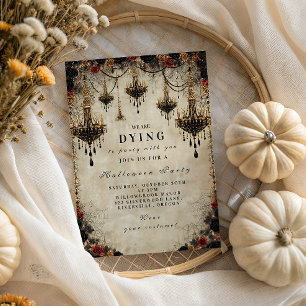 Gothic Chandelier Halloween-Party Einladung
