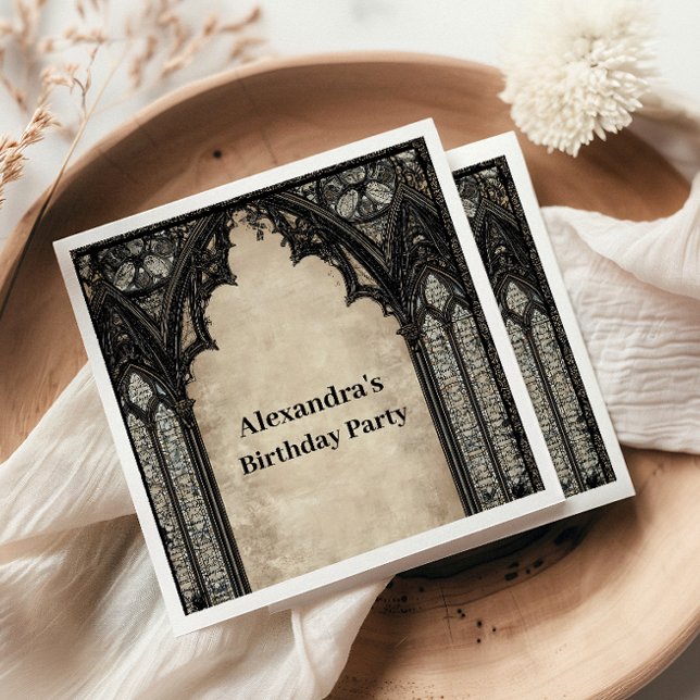 Gothic Chandelier Midnight Birthday Serviette (Von Creator hochgeladen)