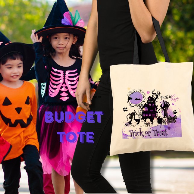 Gothic Chic Boo-schönes Lila Halloween-Budget Tragetasche (Gothic Chic Boo-tiful Purple Halloween Budget Tote Bag)