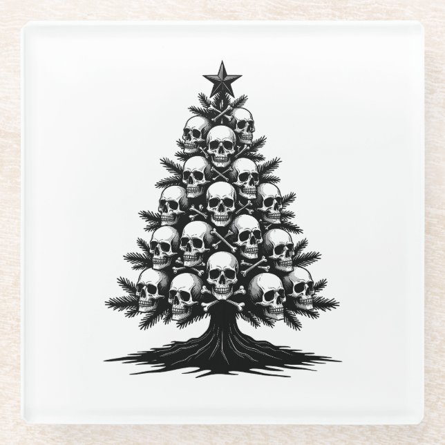 Gothic-Christbaum II Glasuntersetzer (Vorderseite)