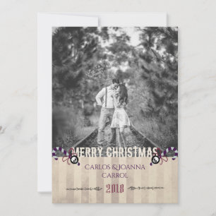 Gothic Christmas Candy Cane Foto Card Feiertagskarte