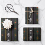 Gothic Christmas Skull Wrapping Paper Geschenkpapier Set<br><div class="desc">Schönes Gotisches Weihnachtskronenpapier</div>