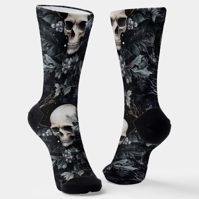 Gothic Christmas Skulls Socken (Gewinkelt)