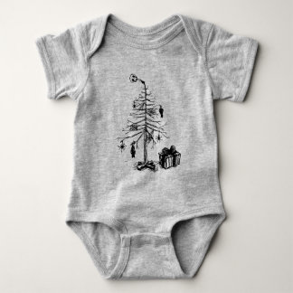 Gothic Christmas Tree Baby Strampler