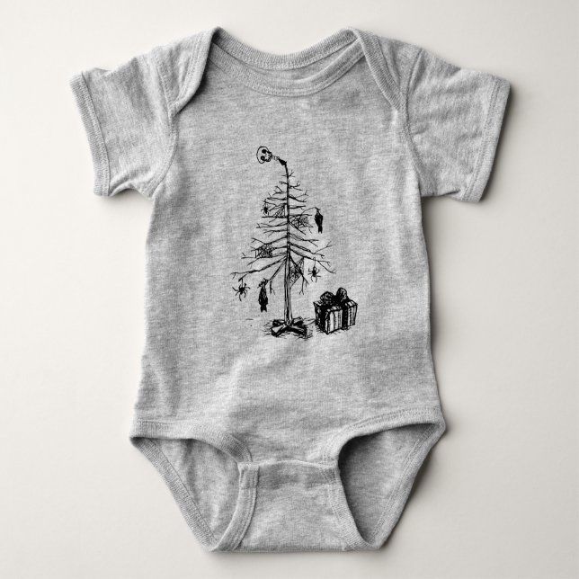 Gothic Christmas Tree Baby Strampler (Vorderseite)