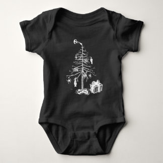 Gothic Christmas Tree Baby Strampler