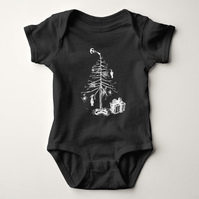 Gothic Christmas Tree Baby Strampler (Vorderseite)
