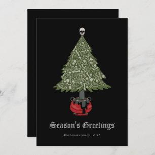 Gothic Christmas Tree Black Feiertagskarte