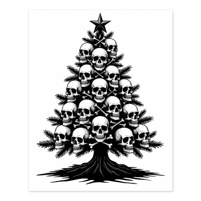 Gothic Christmas Tree II Gummistempel (Prägung)