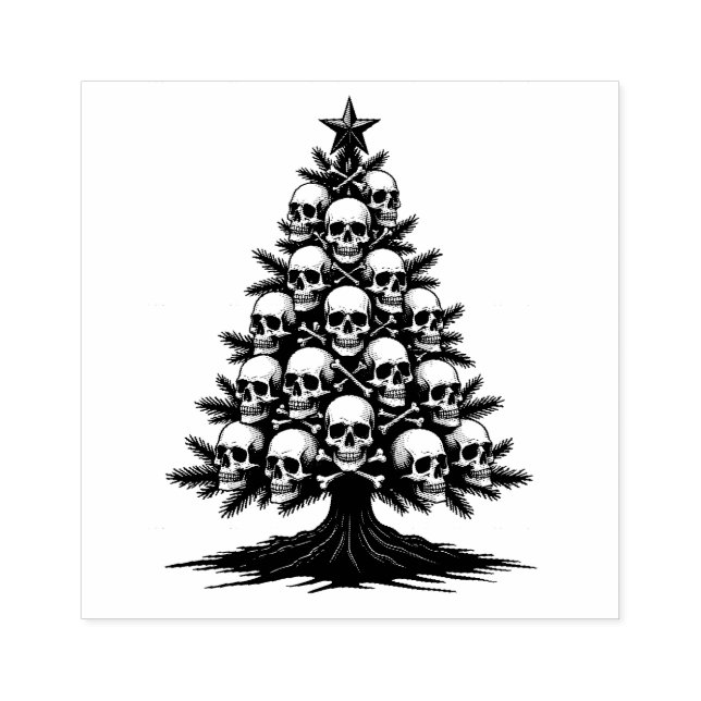 Gothic Christmas Tree II Gummistempel (Prägung)