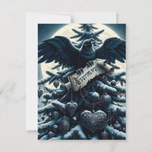 Gothic Christmas Tree Nevermore Raven Postkarte