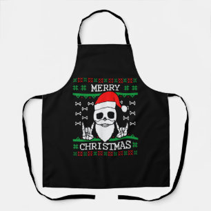 Gothic Christmas Ugly Skull Rock Weihnachtsgeschen Schürze