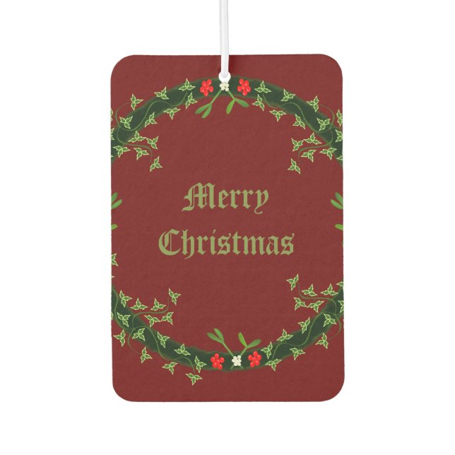 Gothic Christmas Wreath Custom Autolufterfrischer (Vorderseite)