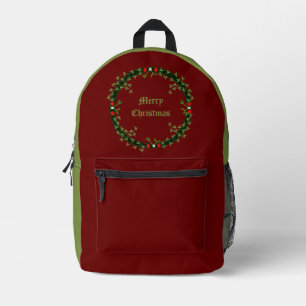 Gothic Christmas Wreath Custom Bedruckter Rucksack