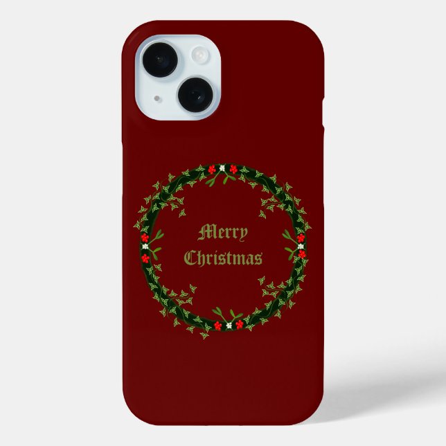 Gothic Christmas Wreath Custom Case-Mate iPhone Hülle (Rückseite)
