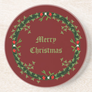 Gothic Christmas Wreath Custom Getränkeuntersetzer