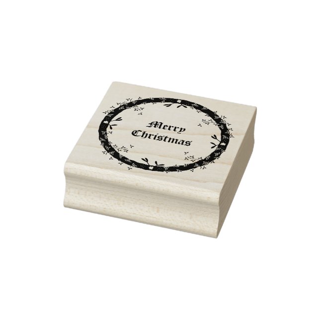 Gothic Christmas Wreath Custom Gummistempel (Stempel)