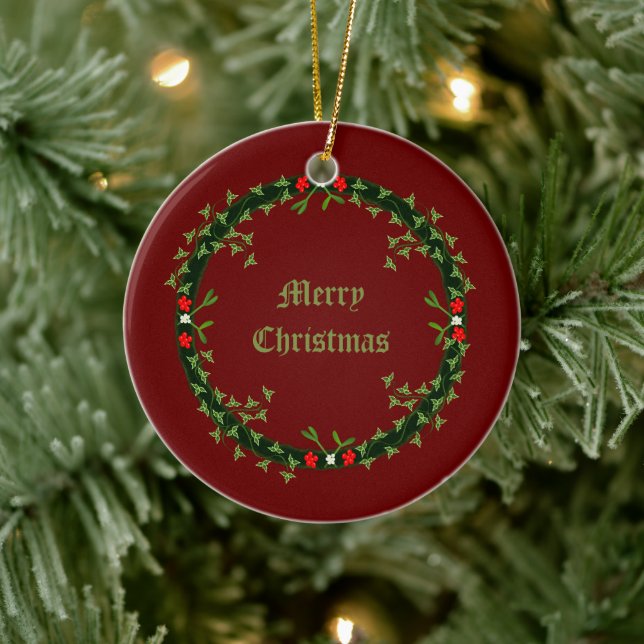 Gothic Christmas Wreath Custom Keramik Ornament (Baum)