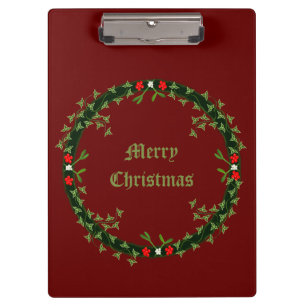 Gothic Christmas Wreath Custom Klemmbrett