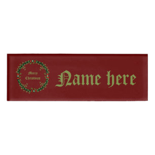 Gothic Christmas Wreath Custom Namenschild