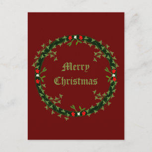 Gothic Christmas Wreath Custom Postkarte